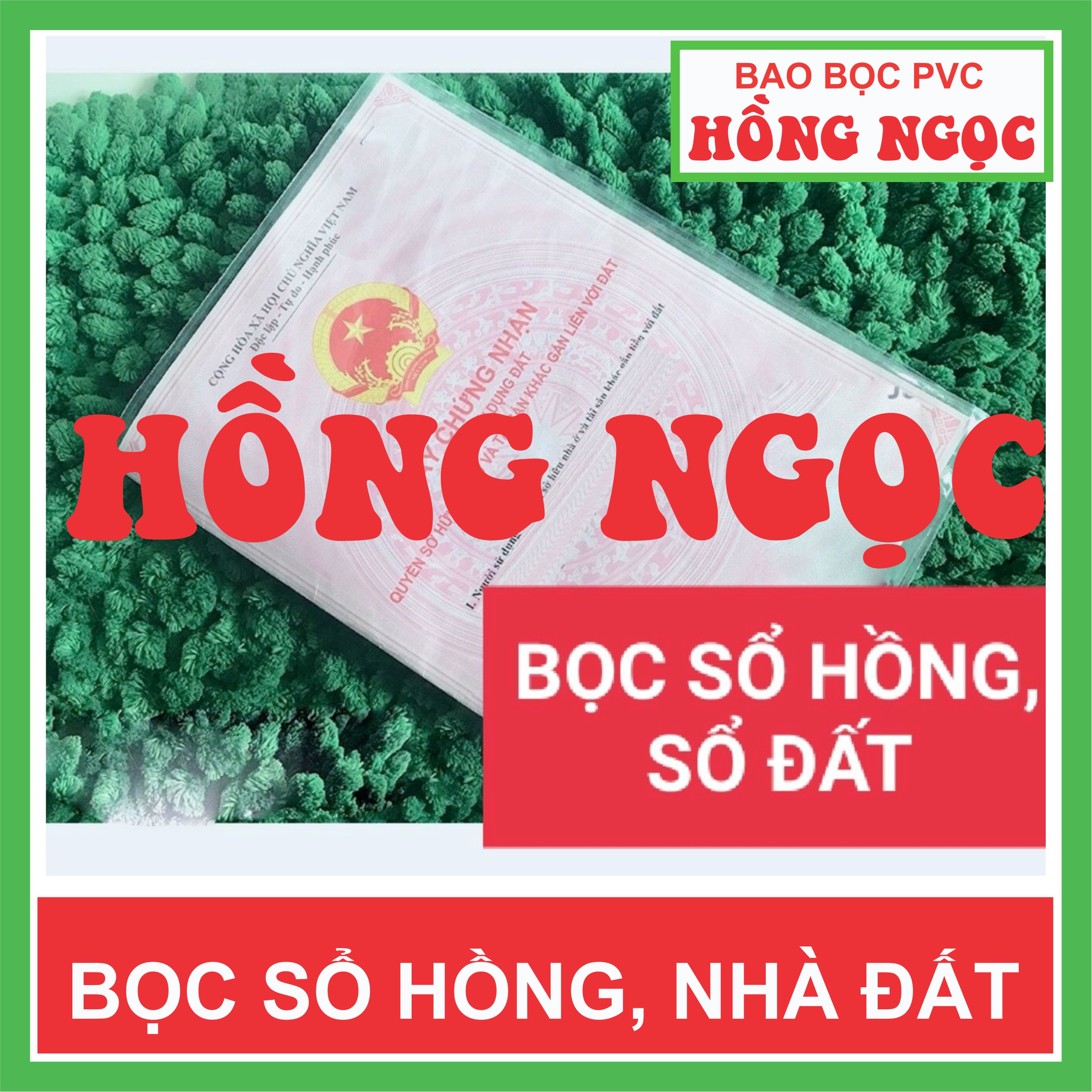 BAO BỌC SỔ HỒNG, GIẤY TỜ NHÀ ĐẤT, MÀU TRẮNG, KÍCH THƯỚC 190 265mm