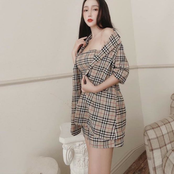 Sét bộ 3 món quần áo trong áo khoác kiểu vét form dưới 53 kg