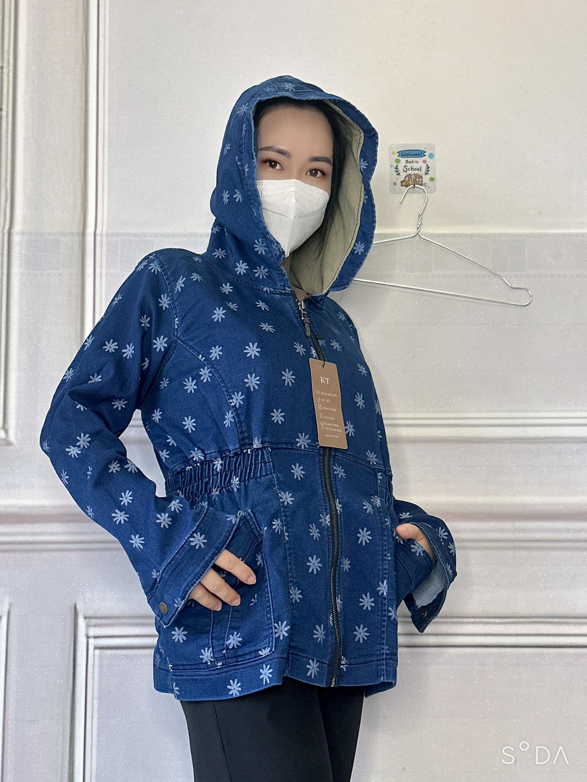 Áo chống nắng jean nữ vải dày dặn loại đẹp- có video tự quay - kim yến mẹ và bé