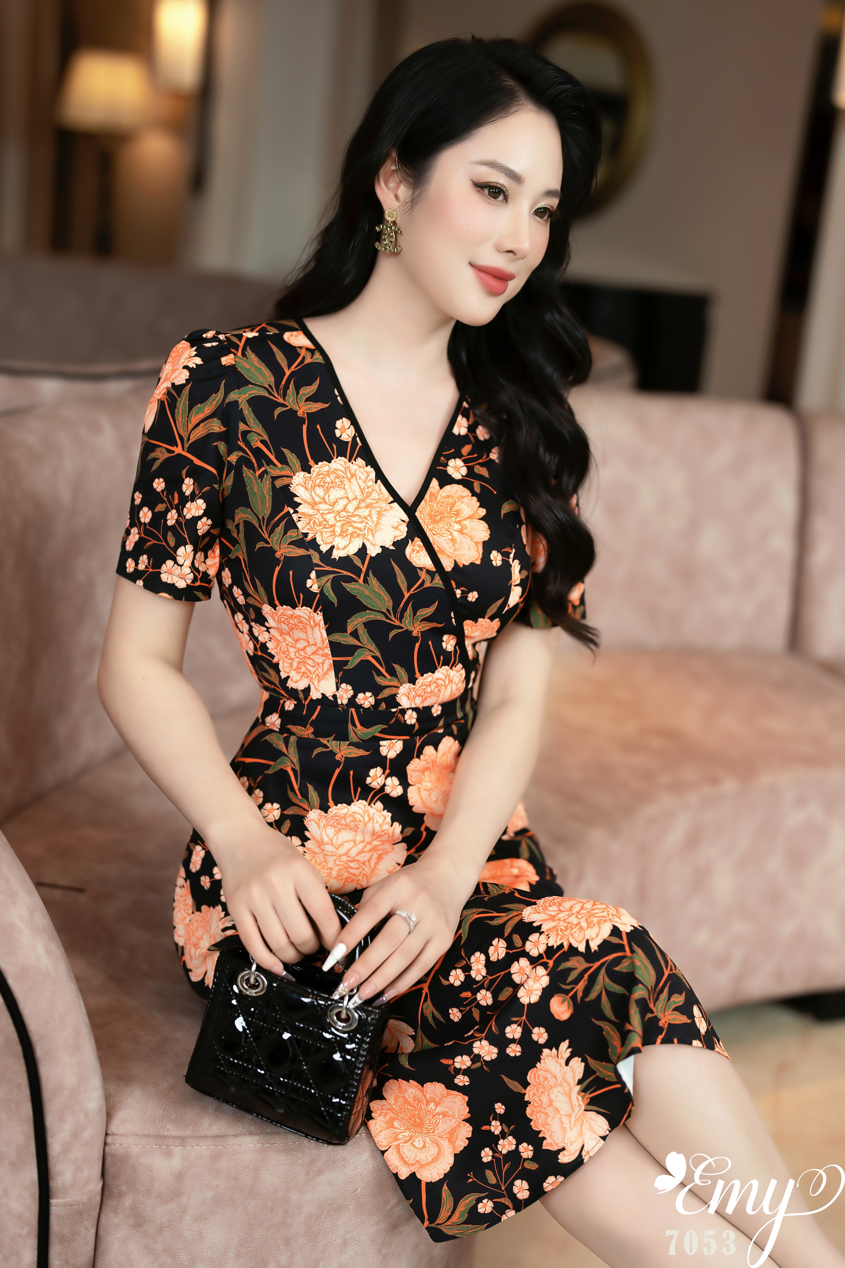 Đầm EMY EM7053 Xoè Lụa Bảo Anh