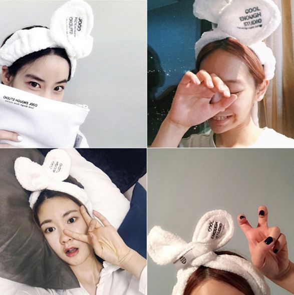 Băng đô cài tóc rửa mặt make up cực xinh (trắng)