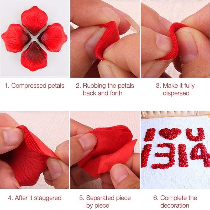 Set 100 Cánh hoa hồng bằng vải lụa dùng trang trí