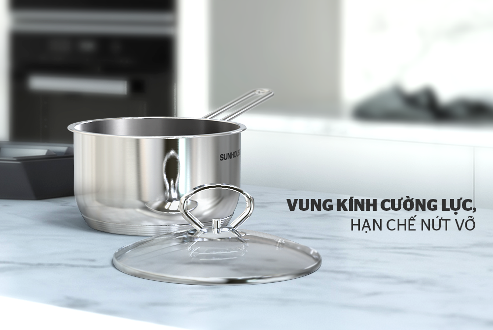 [HCM]nồi quấy bột chống dính đáy từ sunhouse 16cm