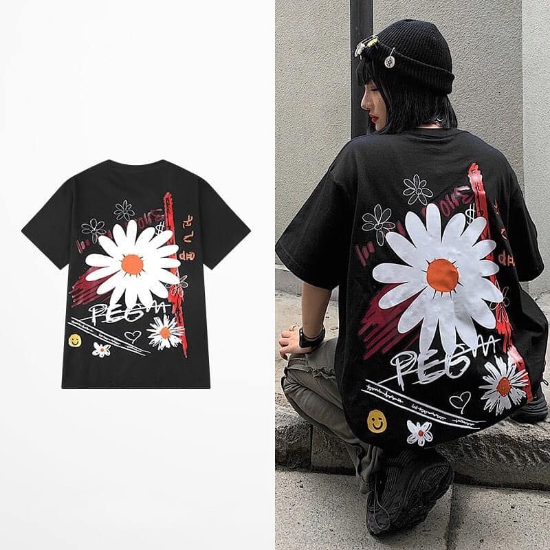 [YoloBoutique] ÁO THUN HOA CÚC V3 UNISEX (ĐEN)