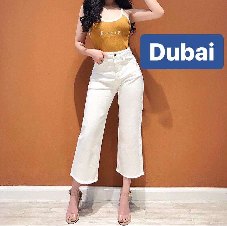 QUẦN JEAN BAGGY NỮ CHẤT BÒ TRẮNG ỐNG LOE LƯNG CAO NÂNG MÔNG HÀN QUỐC ULZAANG CAO CẤP DB-9779 - DUBAI FASHION