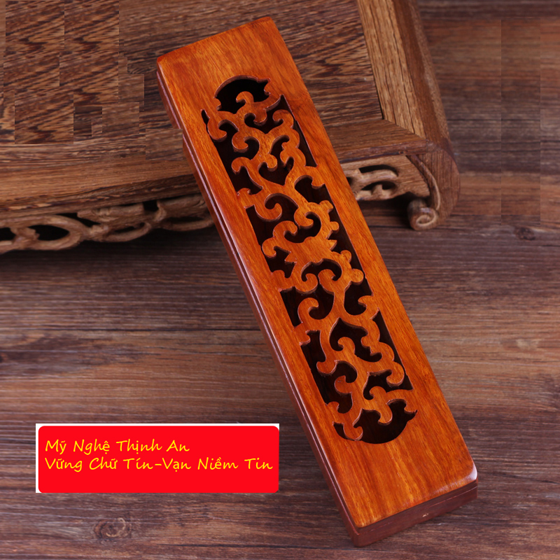 [HCM]Hộp đựng đũamuỗngbút cọnhang trầm hương gỗ hương đỏ HDL01