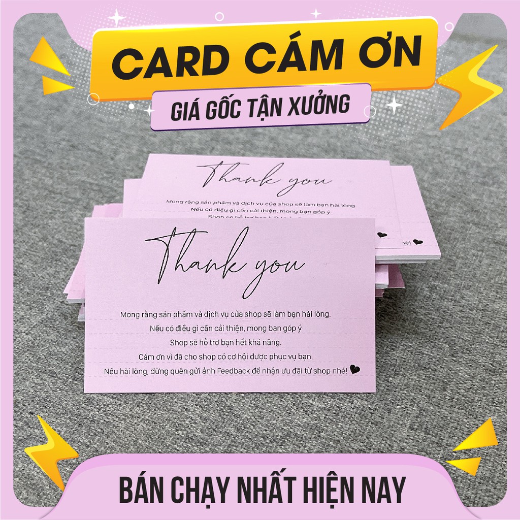 Card cám ơn, Phiếu cám ơn cho khách hàng - MS: 001