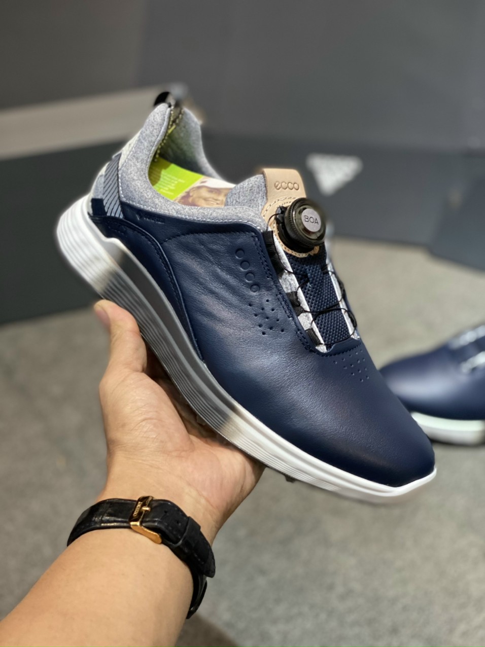 [GIÁ TỐT] Giày ECCO GOLF Nam xanh xám Nhập Khẩu