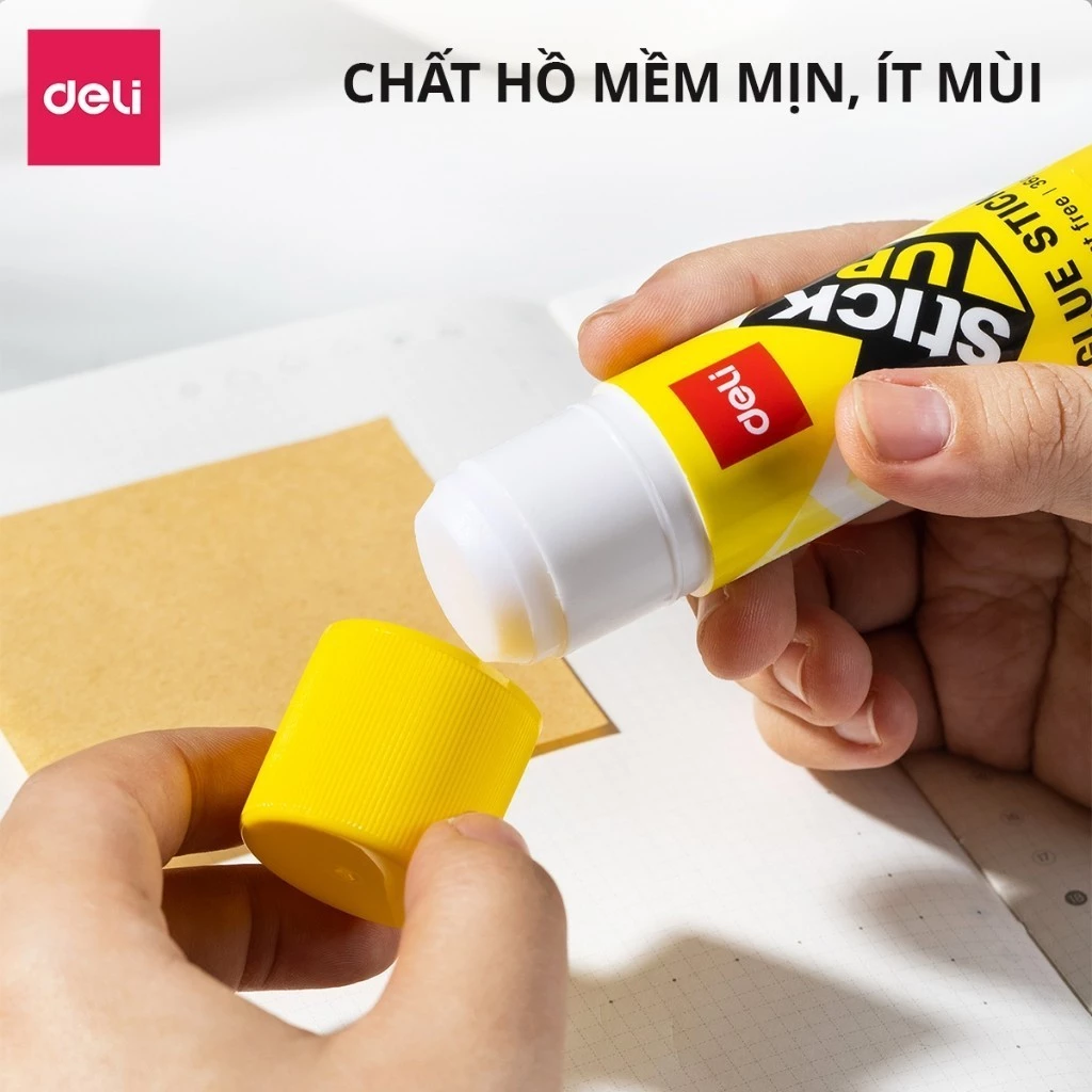 Lốc 12 Lọ Hồ khô dán giấy Deli 8G A212-VN