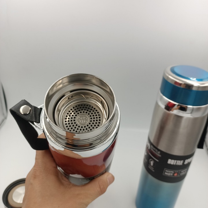 Bình giữ nhiệt inox1000ml cao cấp có dây xách