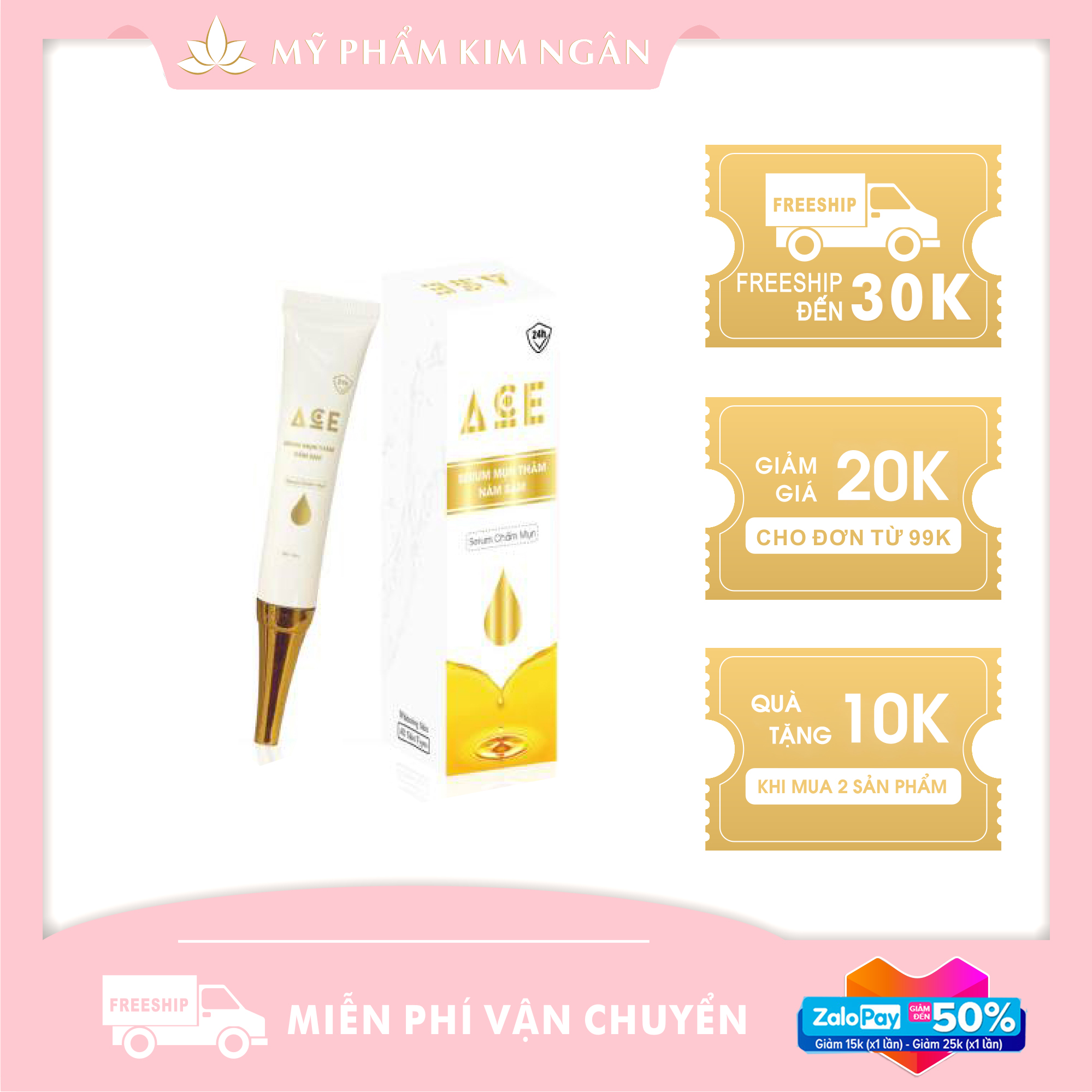 HCMSerum chấm Mụn 24h ACE Kháng Viêm Chống Dị Ứng - Mỹ Phẩm Kim Ngân