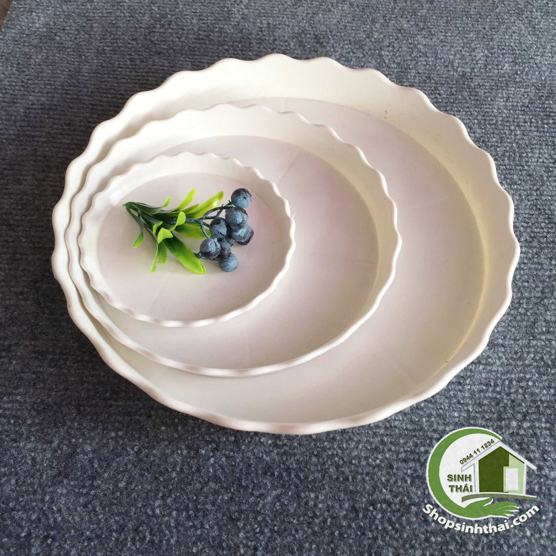 Khay dĩa nhựa tròn lót chậu cây - khay lớn - đường kính 27cm