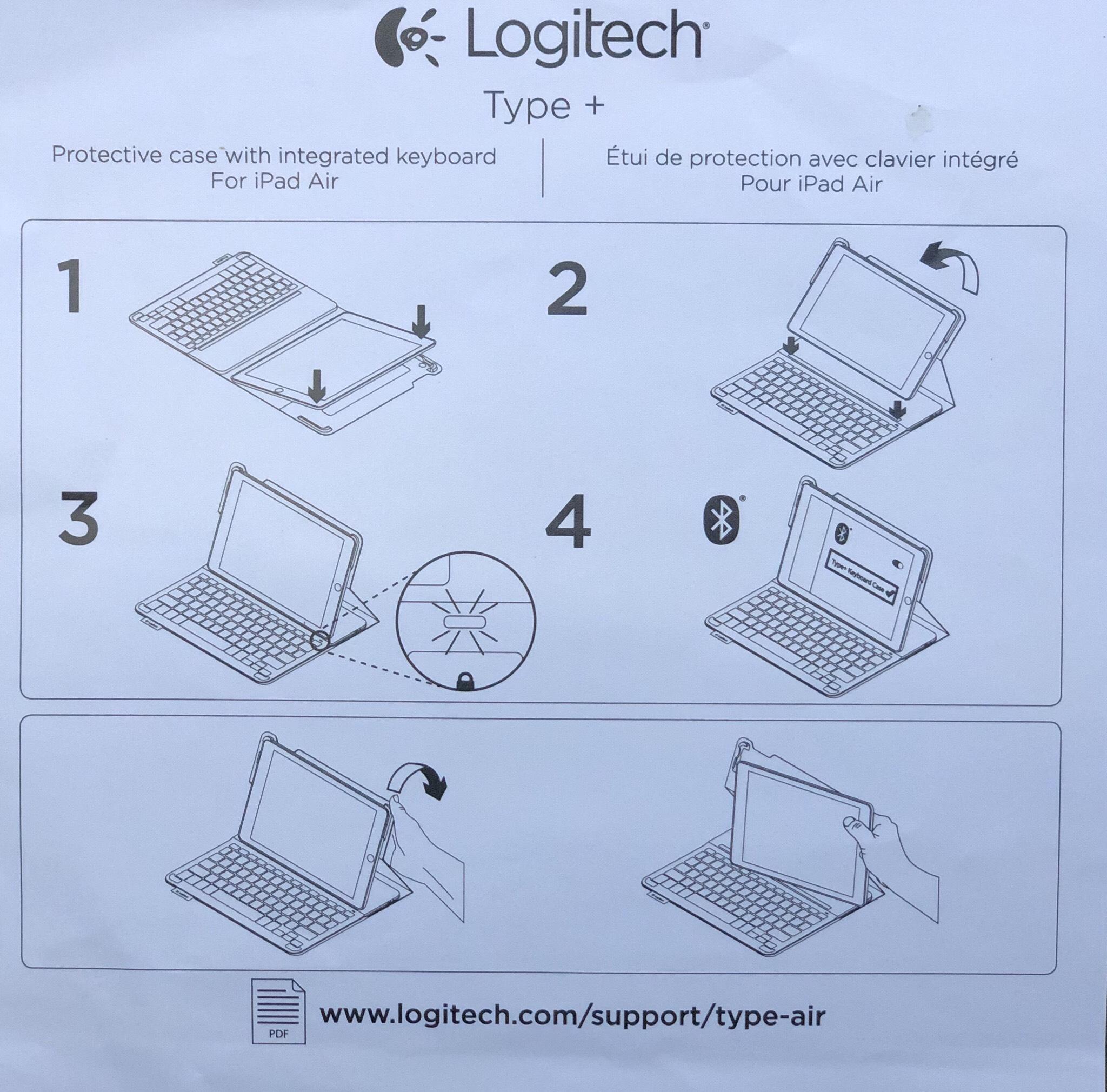 Bàn Phím Logitech Type+ Cho iPad 5th 2017 Kiêm Vỏ Bảo Vệ