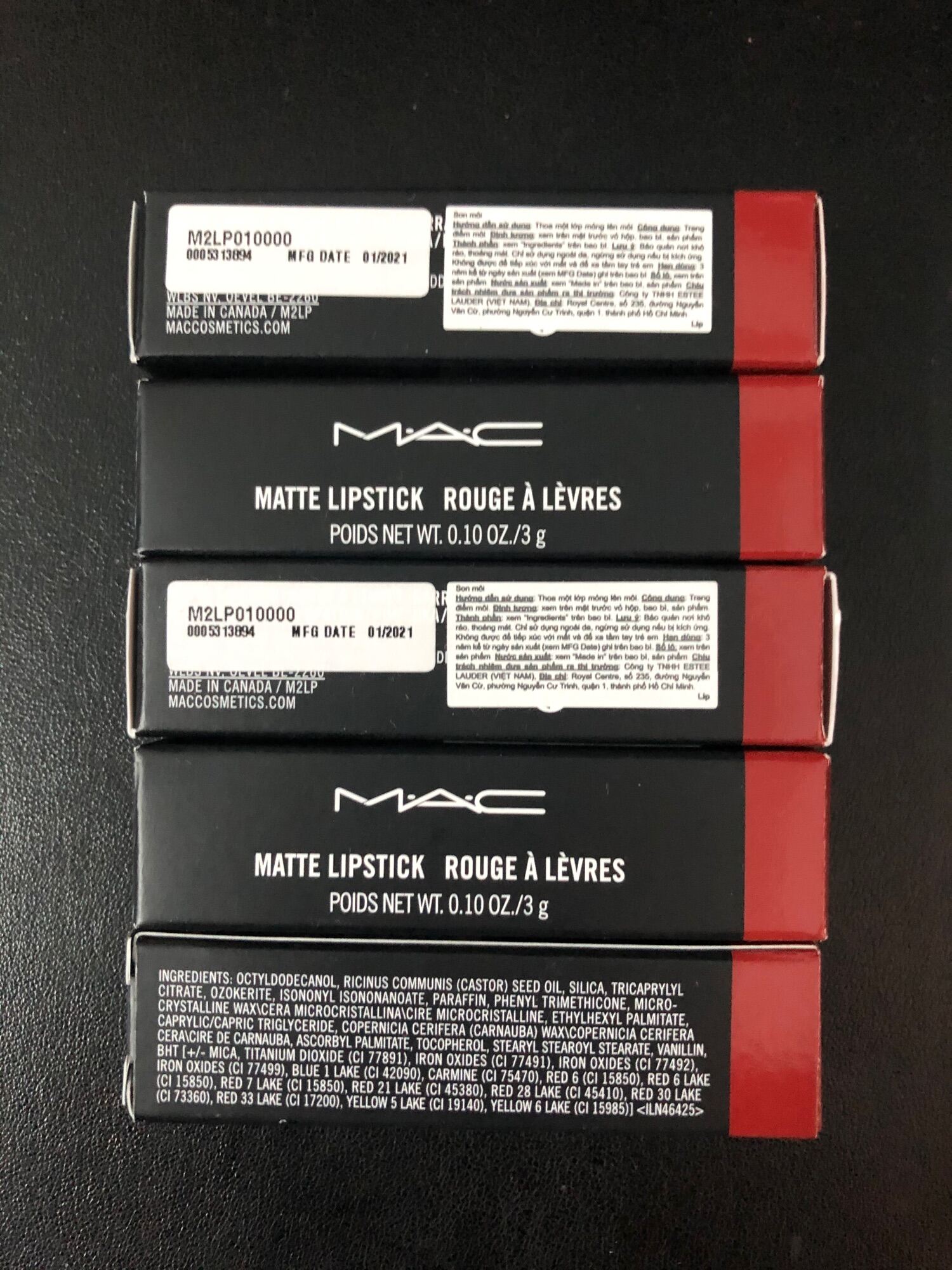 MAC Matte Lipstick 3g Màu Ruby Woo Đỏ Thuần