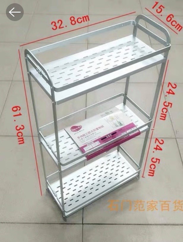 Kệ nhà tắm, gia vị nhà tắm hợp kim nhôm trống bám bụi bẩn hàng dầy to cao cấp chữ nhật 3 tầng