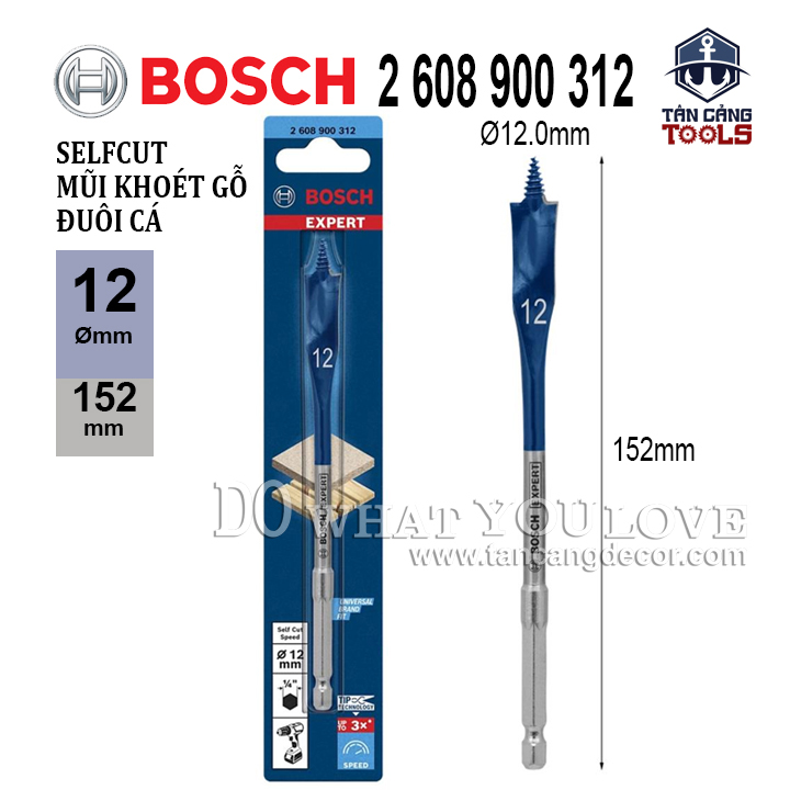 Mũi Khoét Đuôi Cá Bosch SELFCUT (nhiều kích thước)