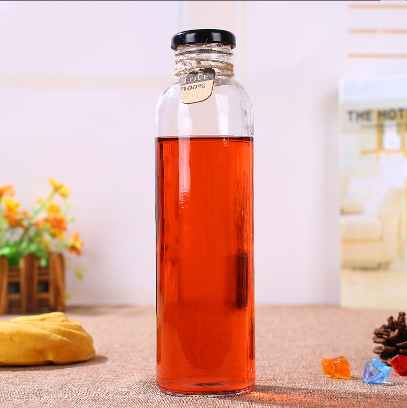 Chai Thuỷ Tinh Tròn Trụ Nắp Thiếc 350ml