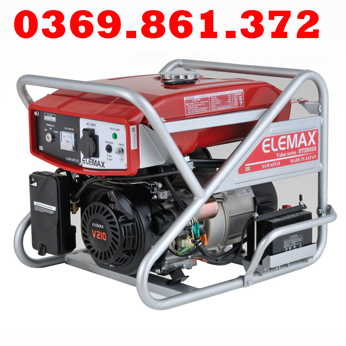 Máy phát điện chạy xăng elemax 5kva sv6500s