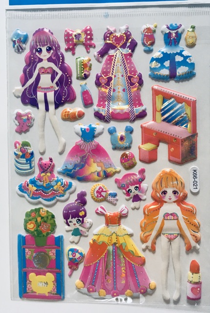 [HCM]Set 10 Bộ Sticker Dán Nổi Búp Bê 3D