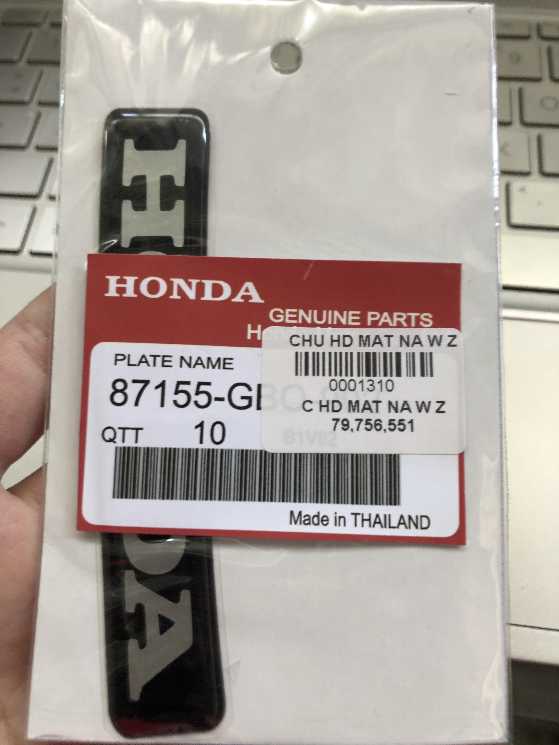 Tem logo chữ nổi honda mặt nạ wave zin l2