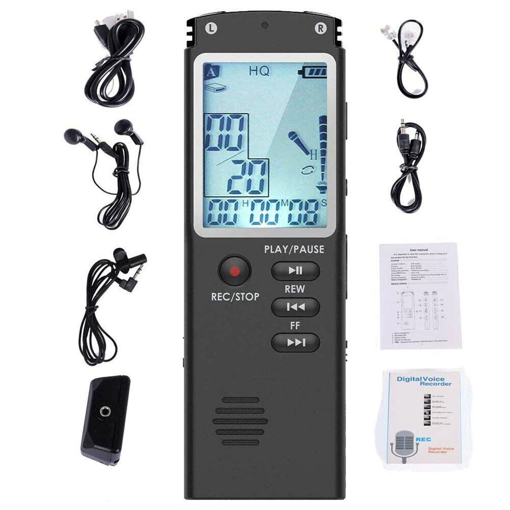 8GB/16GB/32GB Voice Recorder USB Professional Dictaphone Digital Audio Voice Recorder With WAV/MP3 - Máy Ghi Âm Chuyên Nghiệp T60 Tích Hợp Micro Âm Thanh Kỹ Thuật Số Màn Hình LCD Công Nghệ VAR/VOR - Thời Gian Ghi Âm Lên Tới 720 Phút