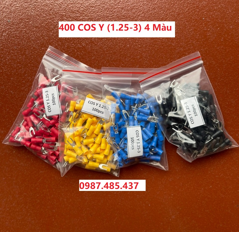 400 đầu cos chữ y - cos chữ u cos chẻ 4 màu dùng cho dây điều khiển sv1.25-3 ,sv2-3, sv3.5-4