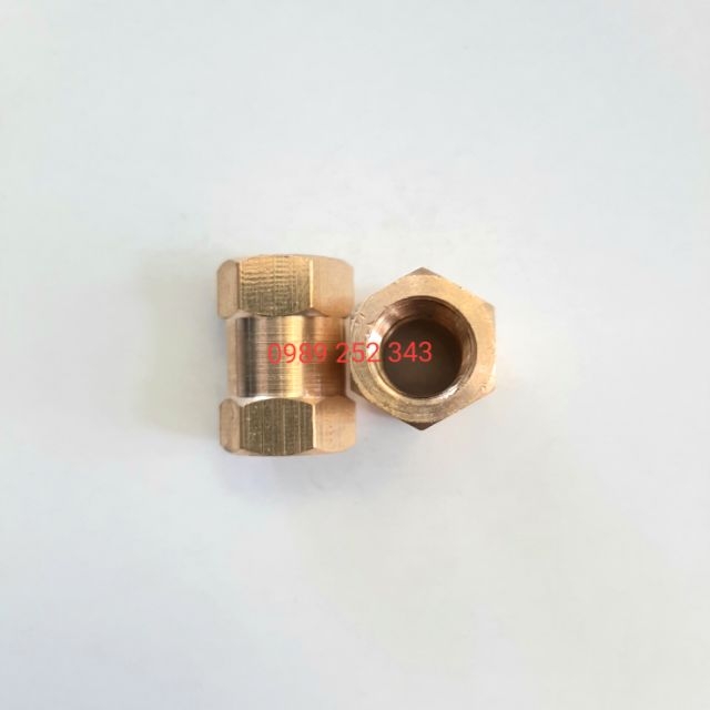 Nối thau 2 đầu ren trong 9.6mm .