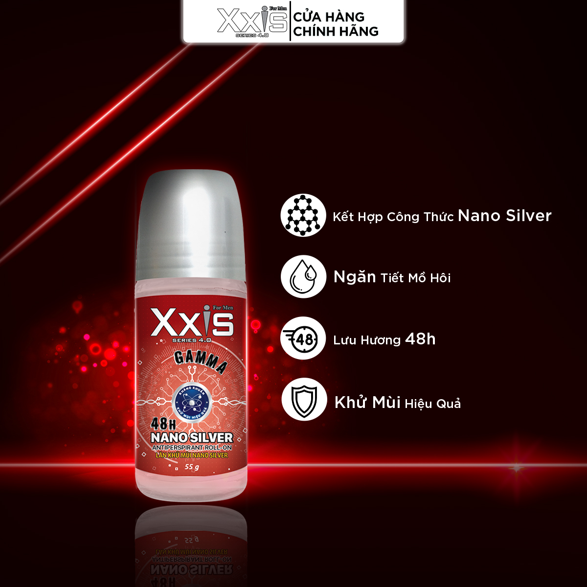 Lăn Khử Mùi Nano Silver GAMMA XXIS 55g