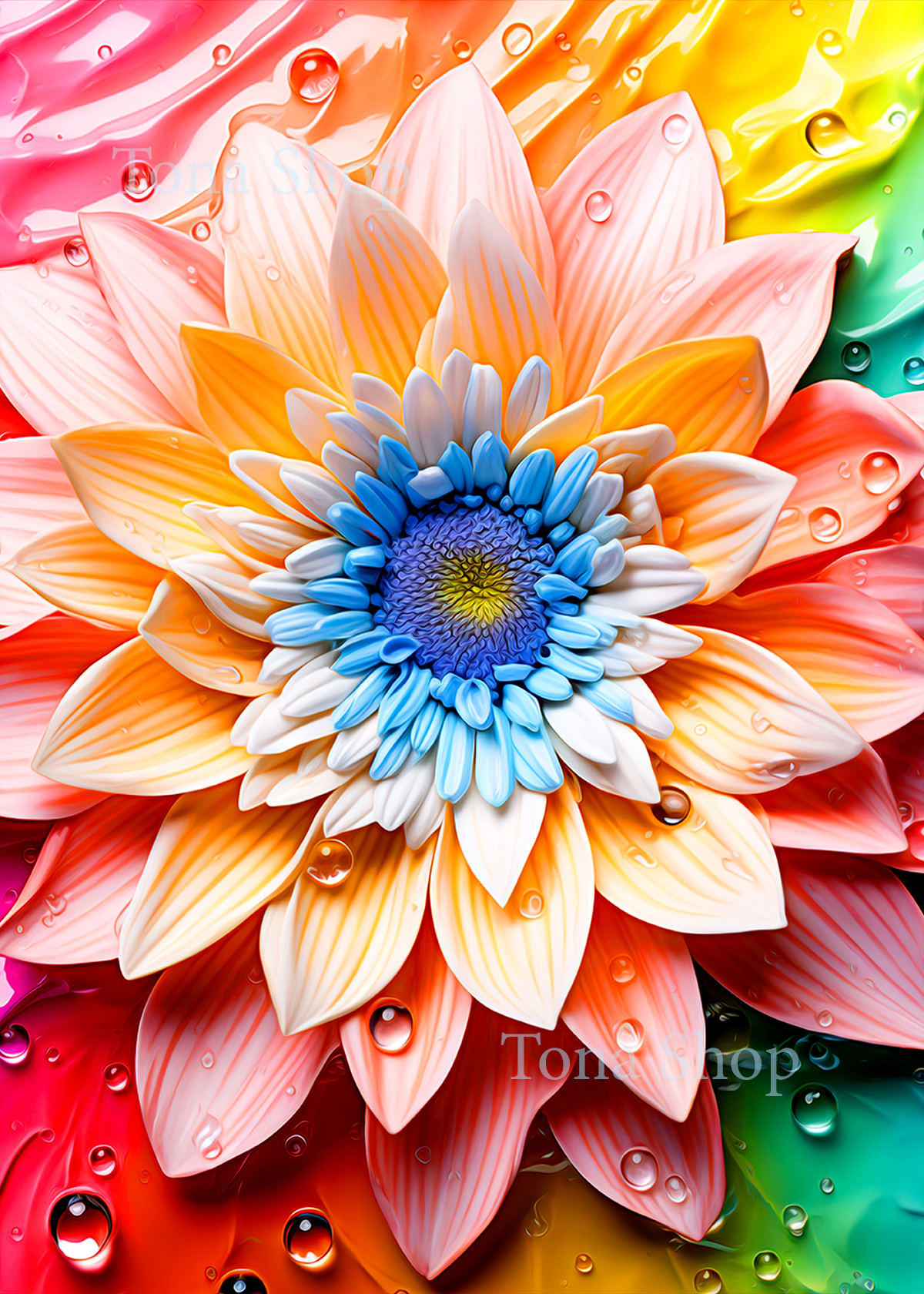 Flower poster. A3, A4 size. Room decor