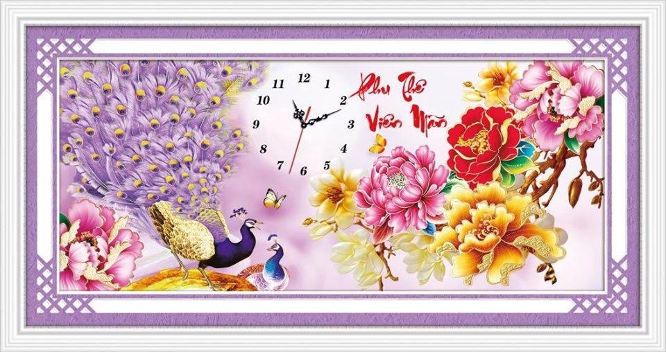 Tranh thêu chữ thập cao cấp Phu Thuê Viên Mãn 88959 KT74x37cm thích hợp treo phòng ngủ