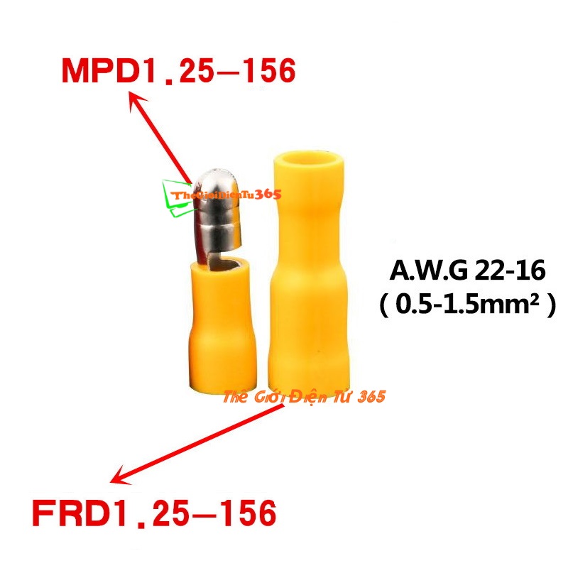 5 đầu cos dây điện mpd/frd 1.25-156 cặp đực cái
