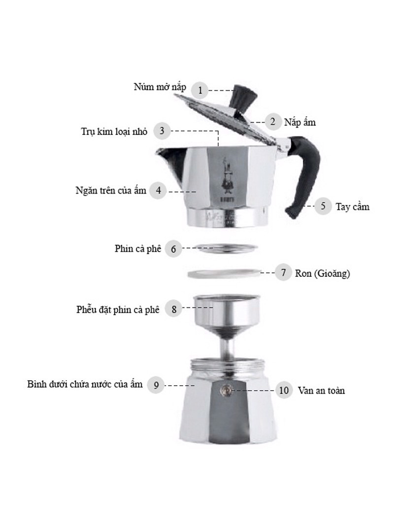 Bình Pha Cà Phê Bialetti Moka - Chính Hãng