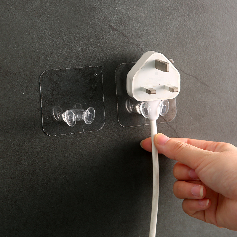 Móc Dán Tường Trong Suốt Giữ Phích Cắm Điện