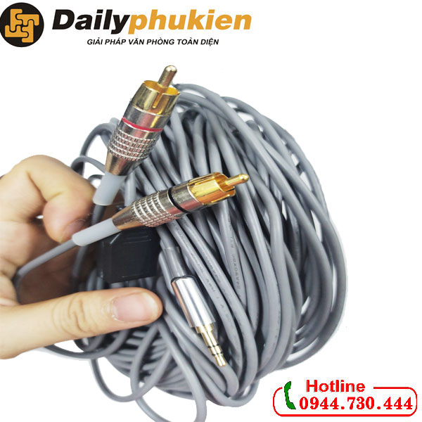 Dây loa 3.5mm sang 2 đầu AV dài 30m