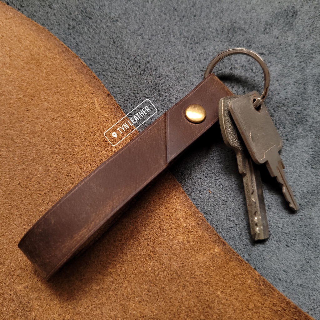 [100% Genuine Cow Leather] Genuine Leather Keychains, Handmade Leather Keychains