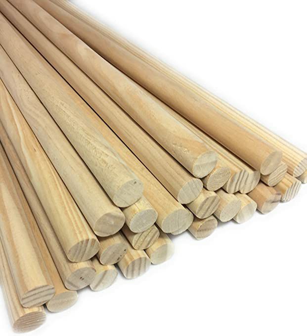 Thanh gỗ thông tròn phi 12mm dài 90cm