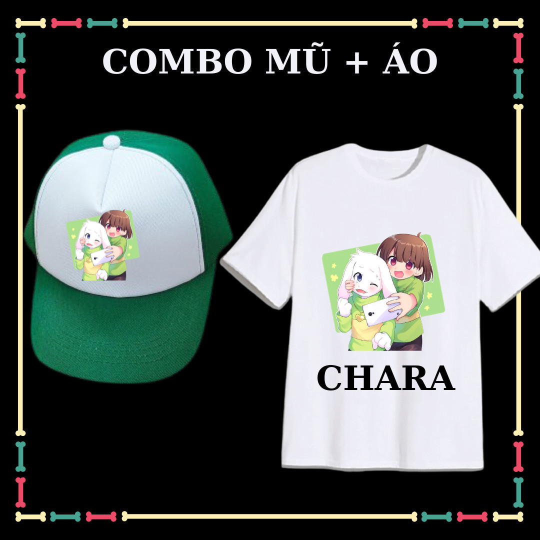 COMBO ÁO + MŨ/NÓN IN HÌNH CHARA CHO BÉ GÁI (BIỆT ĐỘI GANGSTER)