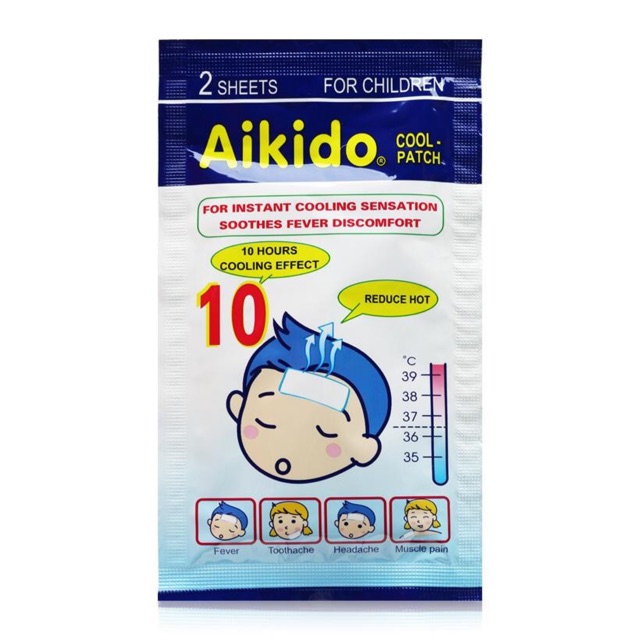 Hộp 6 miếng dán hạ sốt akido- nguyên lieuj nhập khẩu nhật bản- hạ sốt cho bé