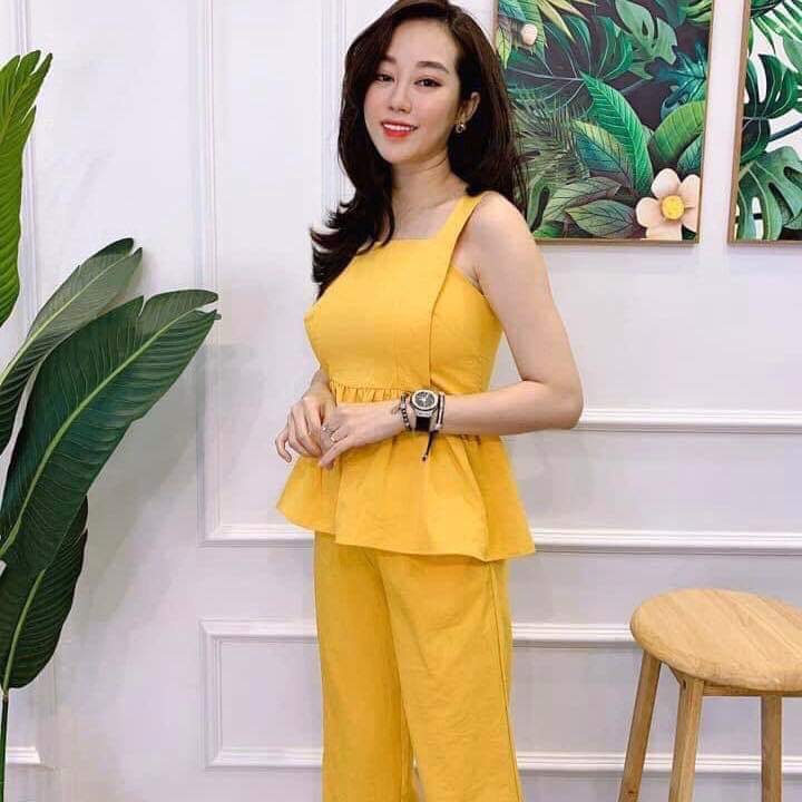 [HCM]Set bộ ống rộng PEPLUM 2 dây cực xinh