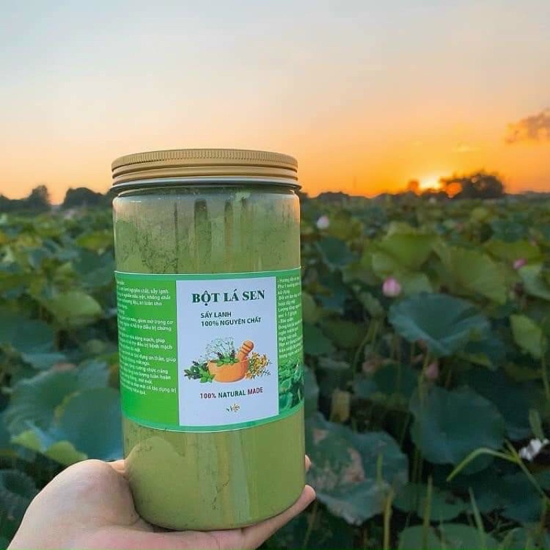 Bột lá sen nguyên chất 100% Sấy lạnh 500g