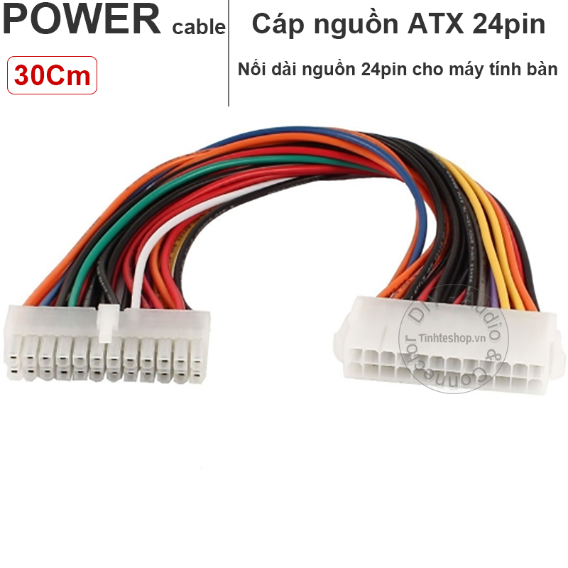 24pin ATX male to 24pin female cable extend power for PC 30Cm