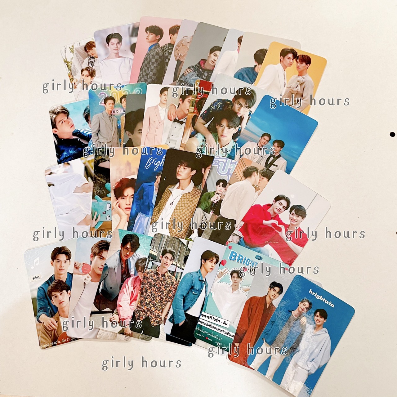UnoffCombo 8 tấm bo góc CP BOYLOVE BRIGHTWIN idol Thái