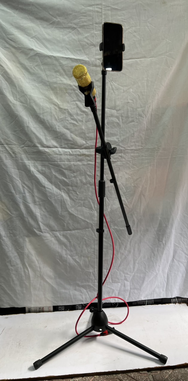 Chân đế micro đứng Boom Mic Stand dùng micro và kẹp điện thoại