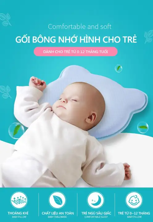 Gối Chống Mop đầu Cho Trẻ Gối Lom Cải Thiện Hinh Dang đầu Khang Khuẩn Khuẩn Thoang Khi Cho Trẻ Sơ Sinh Maymatxabenbo Lazada Vn