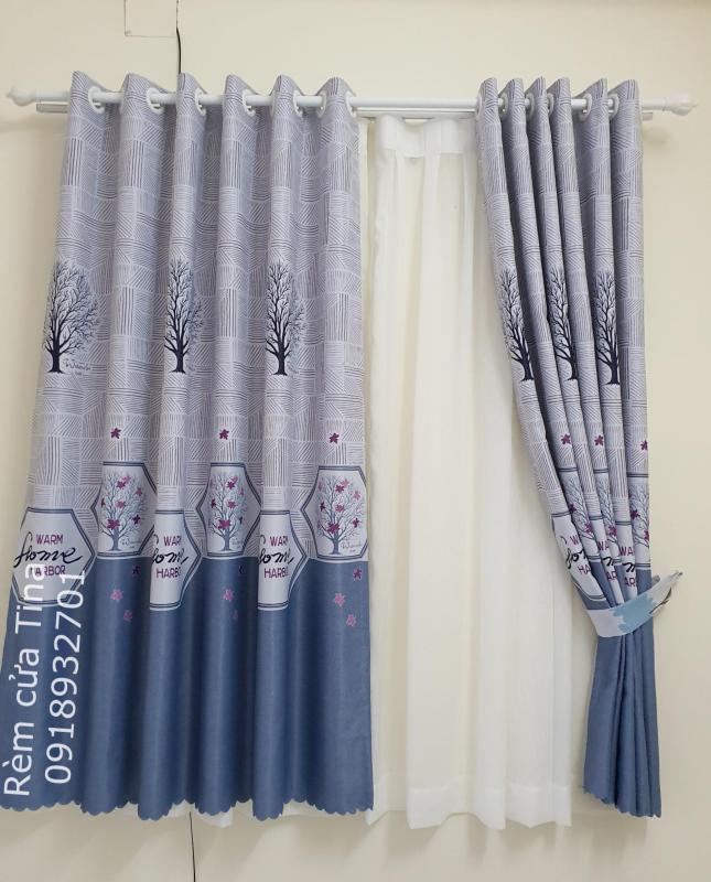 Rèm cửa sổ, cửa phòng ngủ chống nắng giá rẻ, hoạ tiết cây khô 180x200cm TNS-005