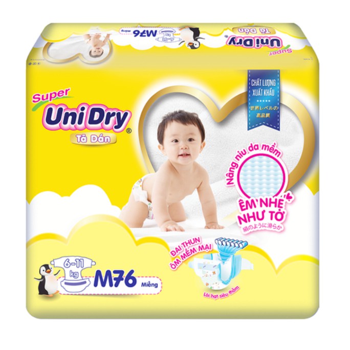 [HCM]Tã dán Unidry cho bé đủ size M76/L68/XL62