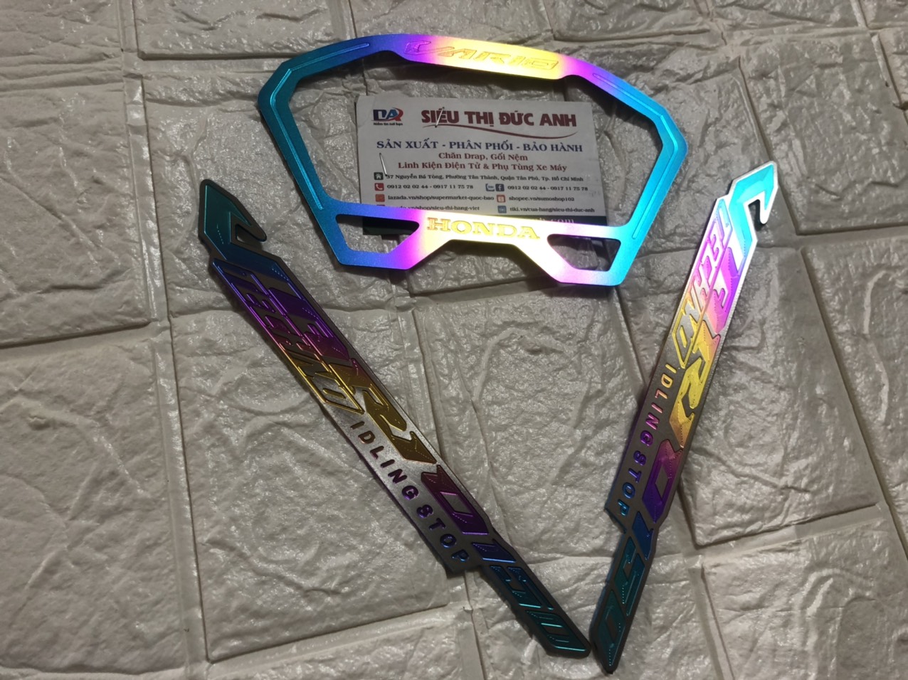 COMBO 2 MÓN ỐP MẶT ĐÔNG HỒ TEM CHỮ TITAN CHO XE VARIO 125 - 150 - HÀNG CTY