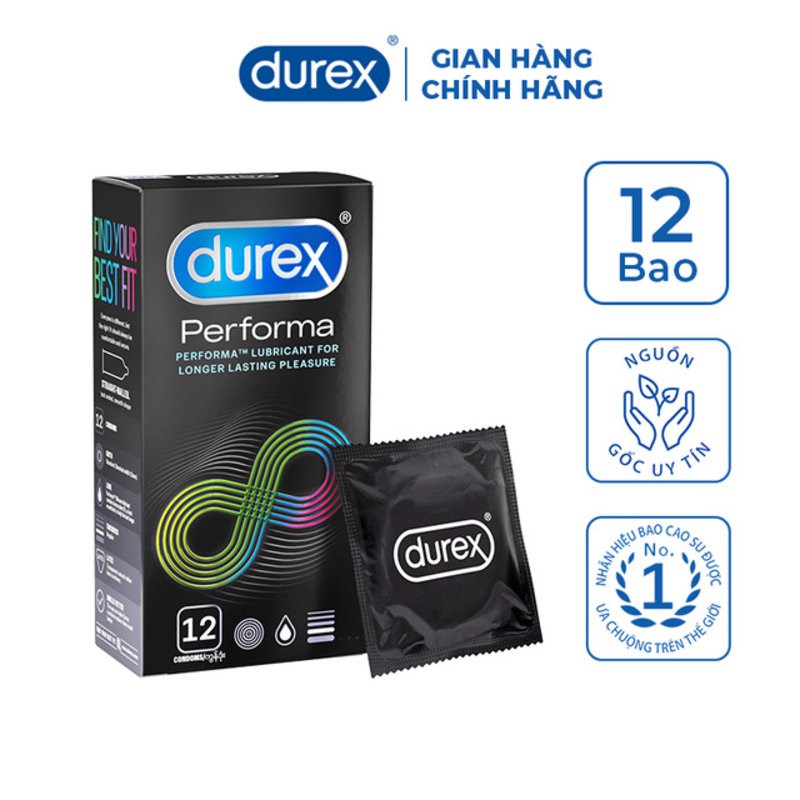 Bao Cao Su Durex Kéo Dài Thời Gian Size 52mm Performa Hasaki Sản Phẩm Chính Hãng