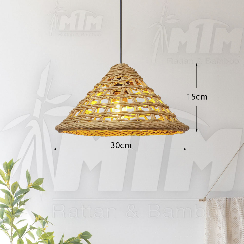 Đèn mây nón mắt vuông - Lồng đèn, Chụp đèn treo trang trí.