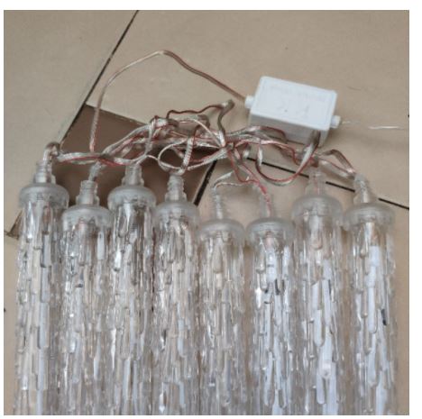 Đèn LED sao băng 8 ống trang trí treo cây